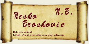 Neško Brošković vizit kartica